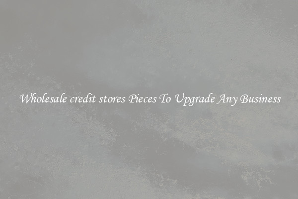 Wholesale credit stores Pieces To Upgrade Any Business