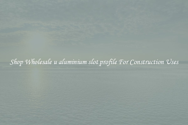 Shop Wholesale u aluminium slot profile For Construction Uses