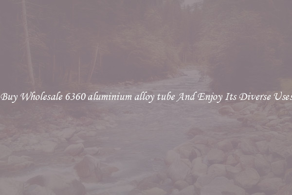 Buy Wholesale 6360 aluminium alloy tube And Enjoy Its Diverse Uses