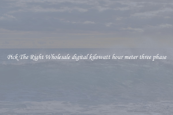 Pick The Right Wholesale digital kilowatt hour meter three phase