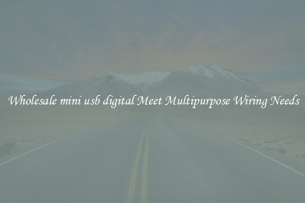 Wholesale mini usb digital Meet Multipurpose Wiring Needs