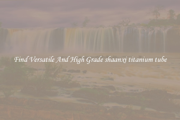 Find Versatile And High Grade shaanxi titanium tube