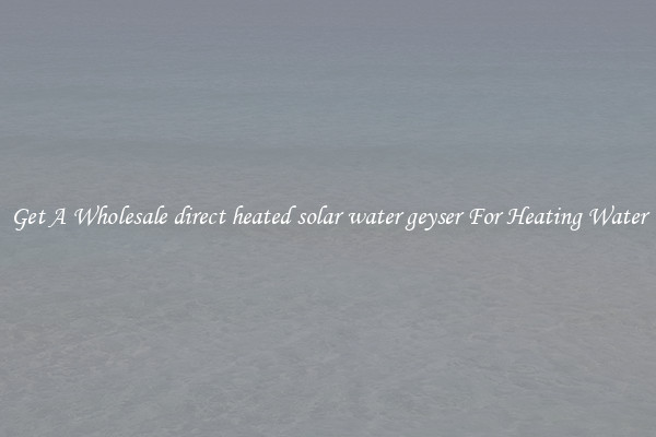 Get A Wholesale direct heated solar water geyser For Heating Water
